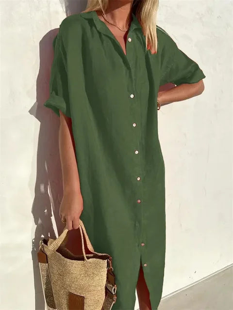 JO | airy linen shirt dress for women