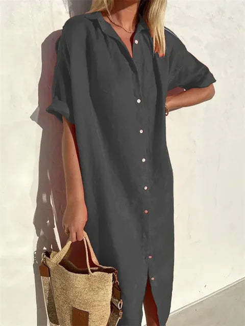 JO | airy linen shirt dress for women