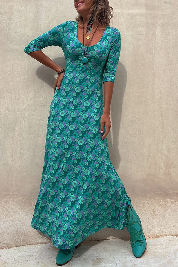 JO | Iconic Crush Floral Half Sleeve Elasticated Maxi Dress