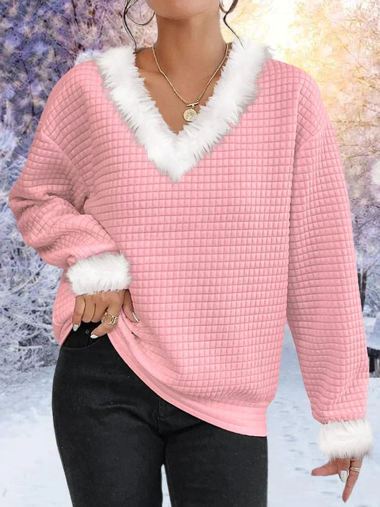 JO | Fluffy waffle sweater for the vacations