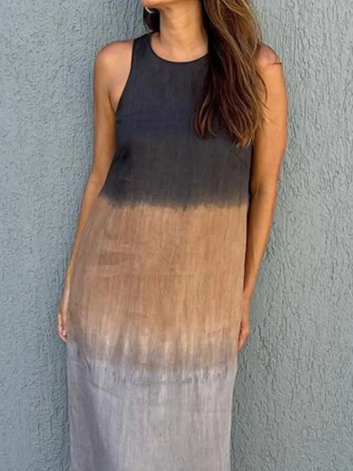 JO | Full Size Sleeveless Gradient Tank Midi Dress Plus Size
