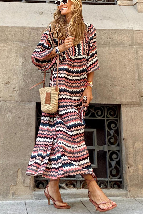 JO | Midi dress with puff sleeves