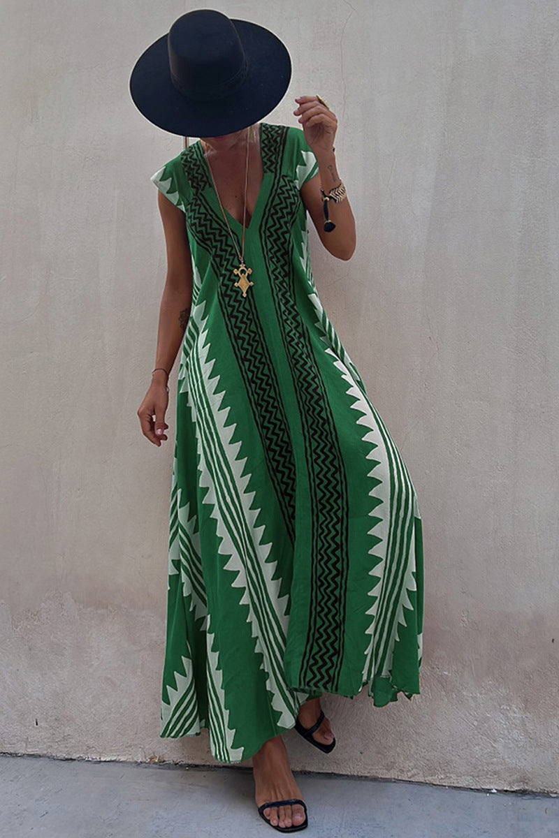 JO | Beach dates Ethno print maxi dress in A-line