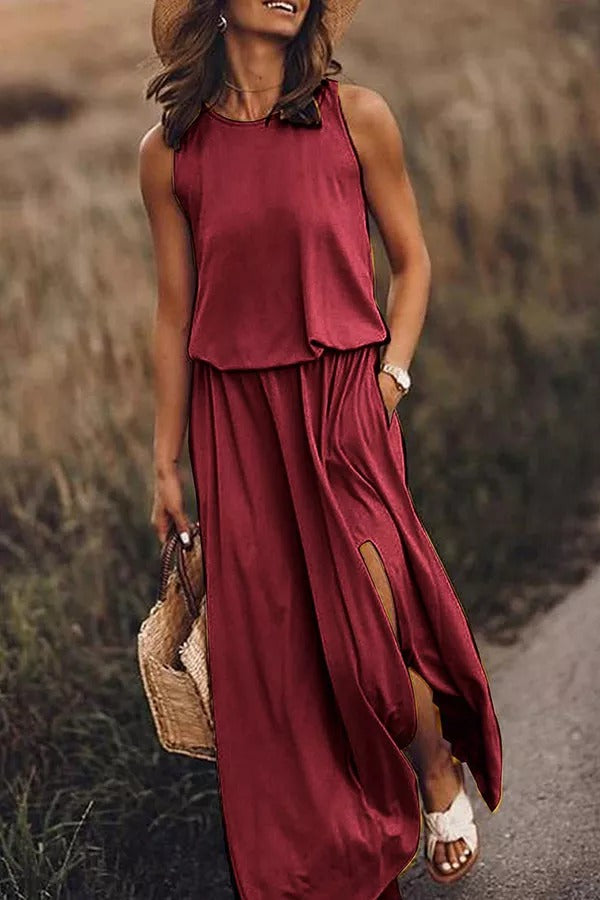 JO | Giselle Loose-fitting maxi dress with slit