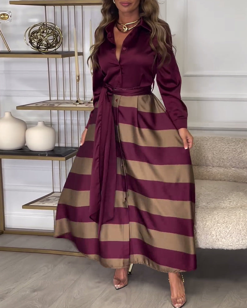 JO | Elegant striped maxi dress