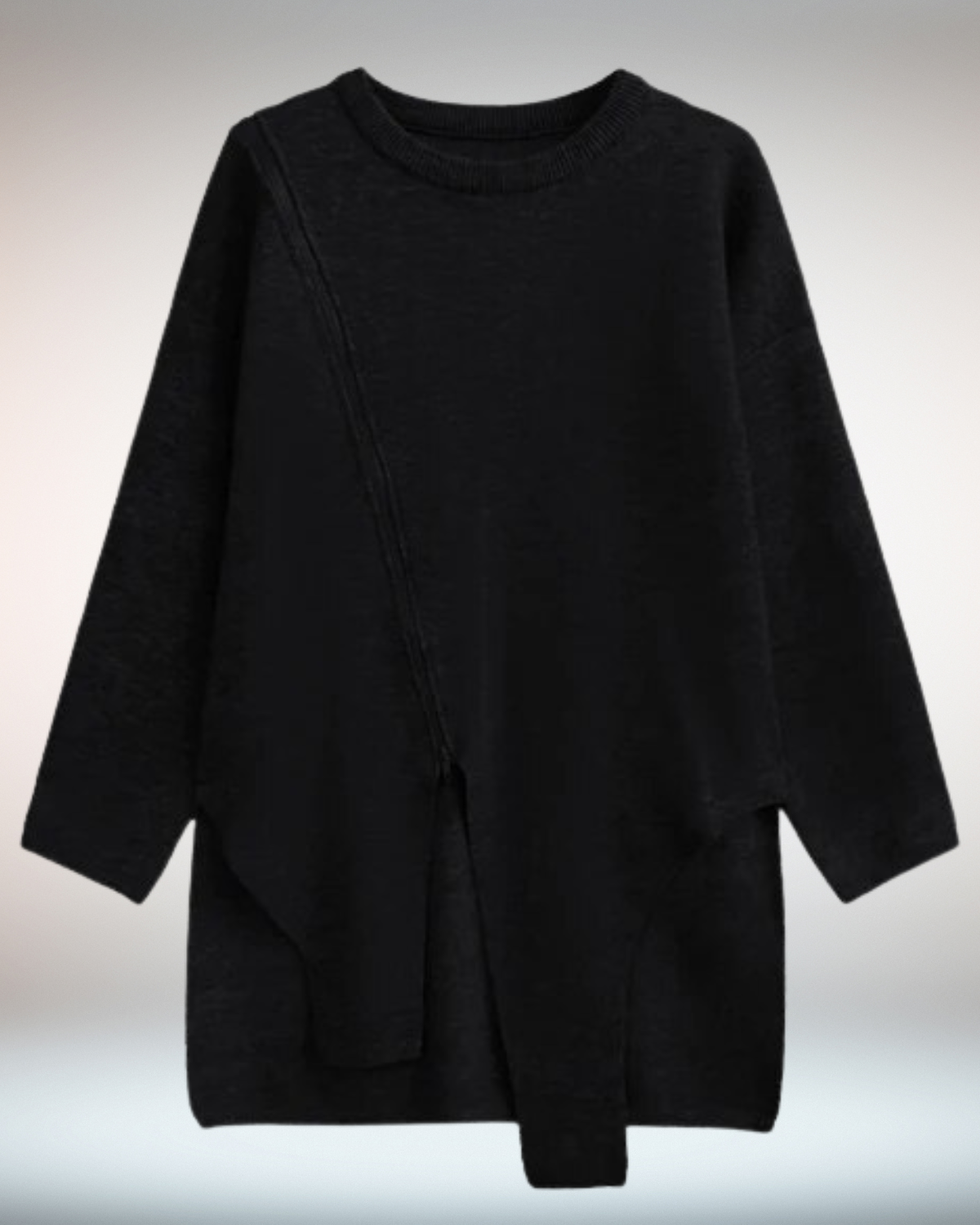 JO | Stylish asymmetric cut High-quality cotton sweater