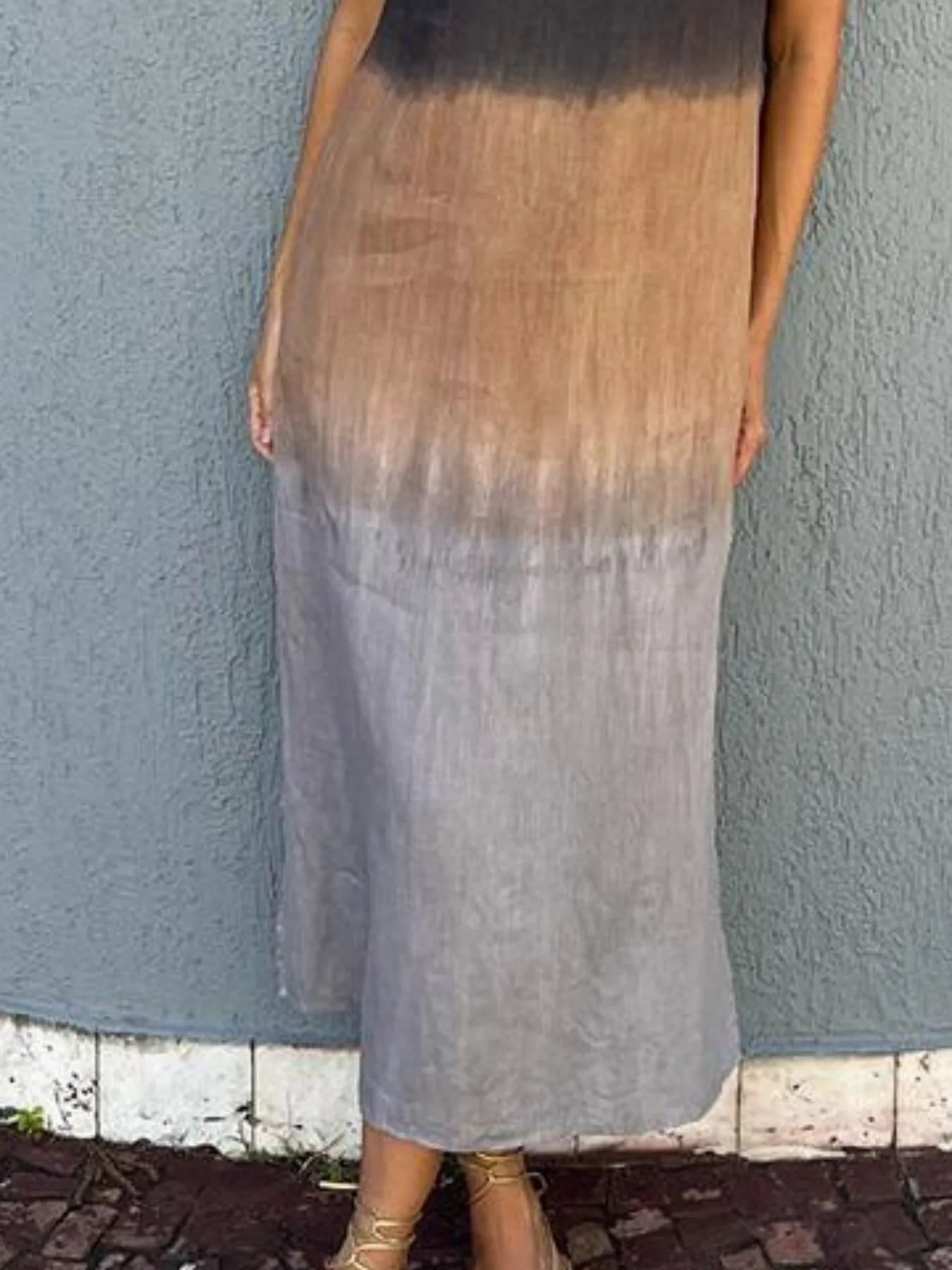 JO | Full Size Sleeveless Gradient Tank Midi Dress Plus Size