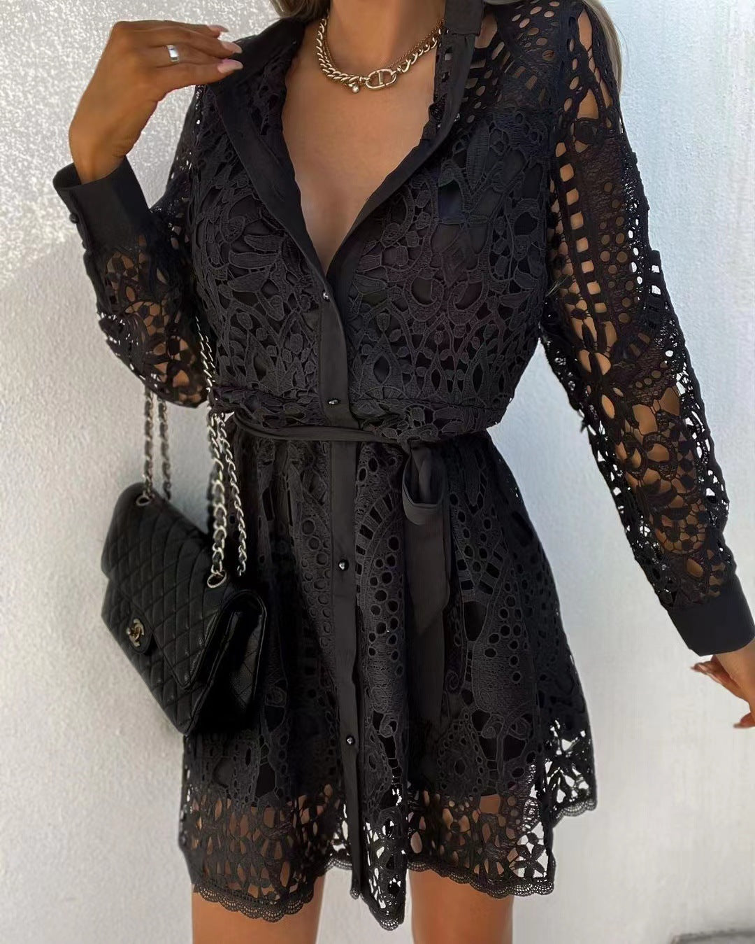 JO | Lace-up shirt dress