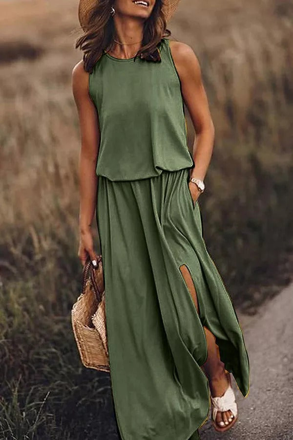 JO | Giselle Loose-fitting maxi dress with slit