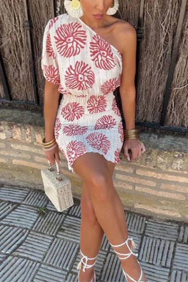 JO | Modern printed tube mini dress