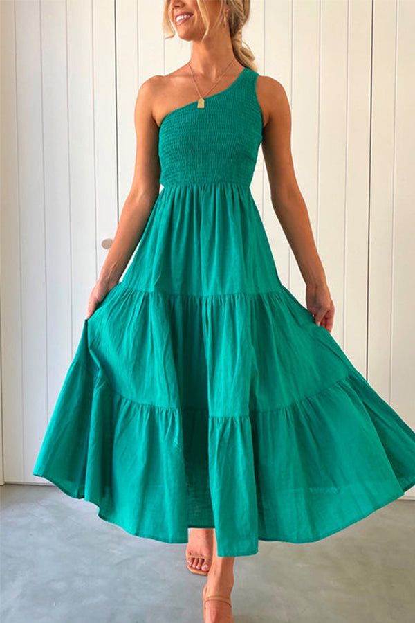 JO | Off-the-shoulder, sleeveless, ruffled maxi dress with ruffles