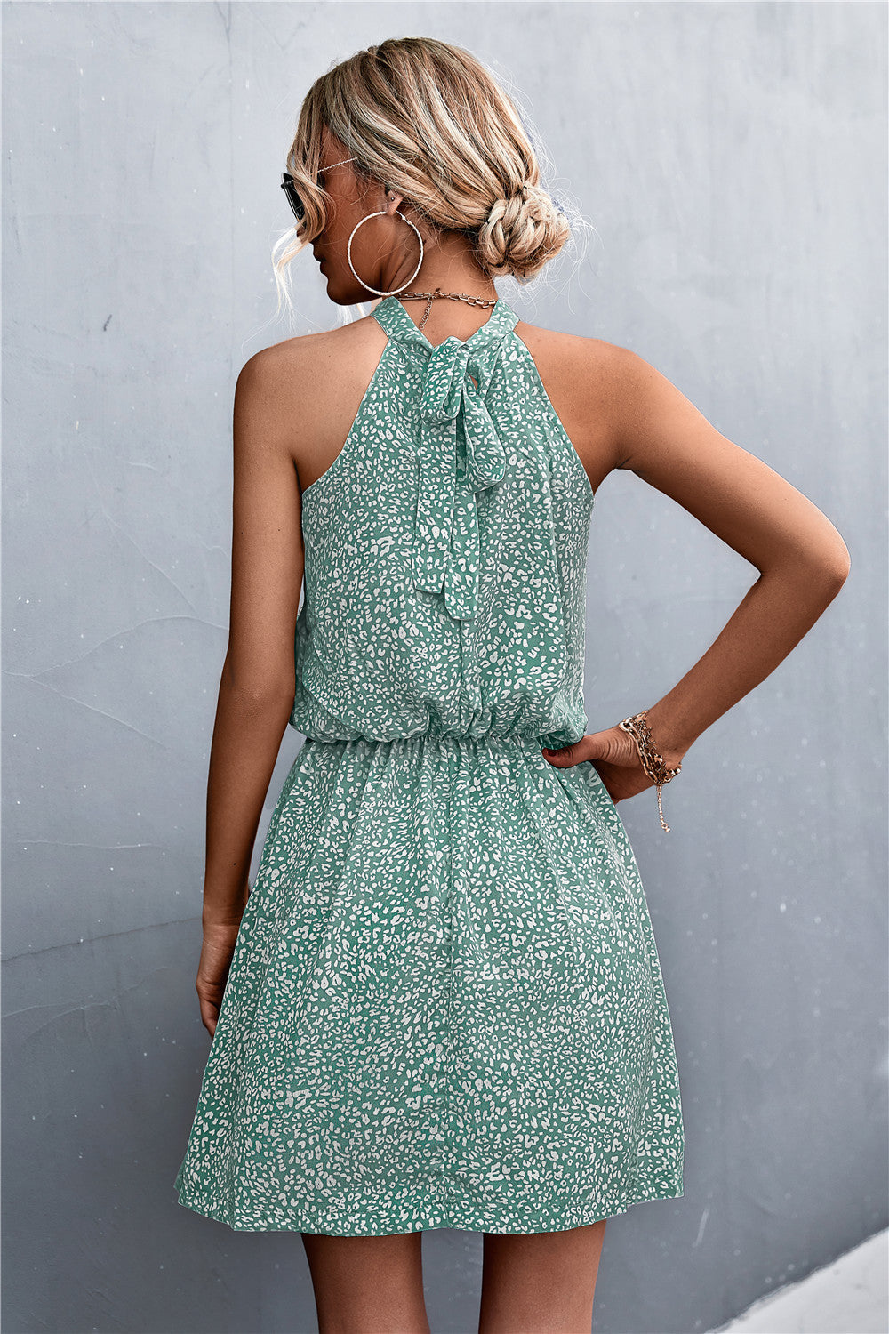JO | Floral tied sleeveless mini dress