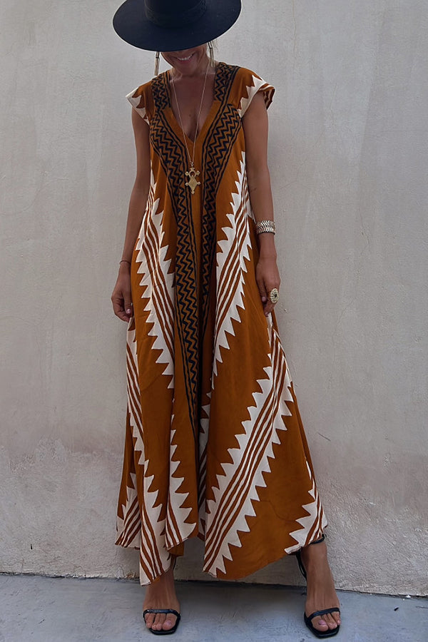 JO | Beach dates Ethno print maxi dress in A-line