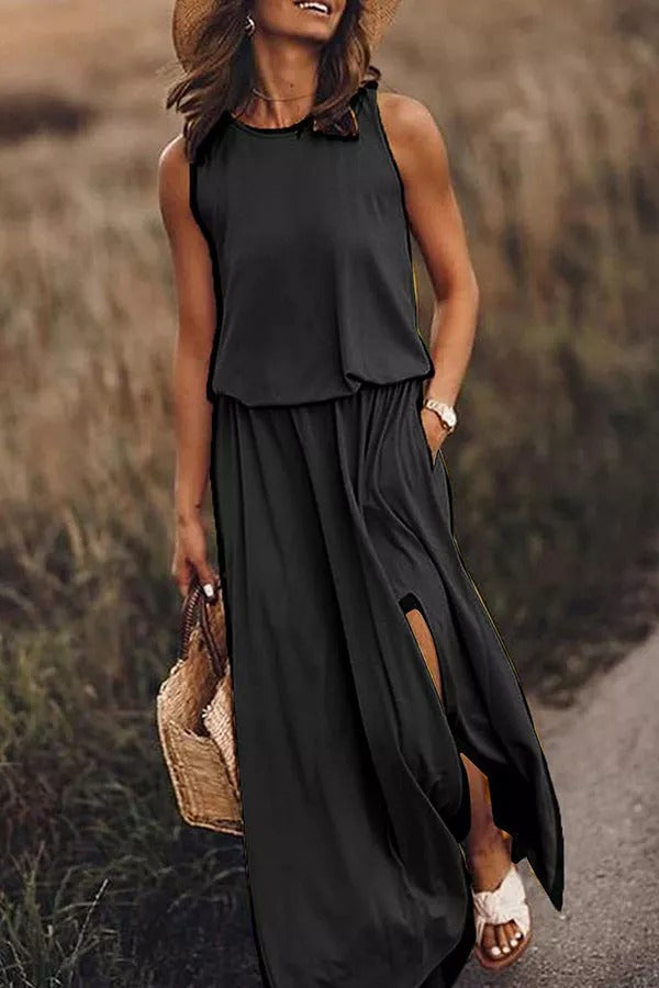 JO | Giselle Loose-fitting maxi dress with slit