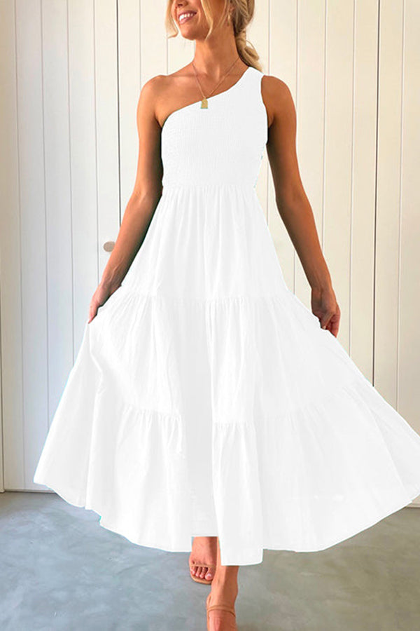 JO | Off-the-shoulder, sleeveless, ruffled maxi dress with ruffles