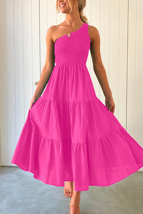 JO | Off-the-shoulder, sleeveless, ruffled maxi dress with ruffles