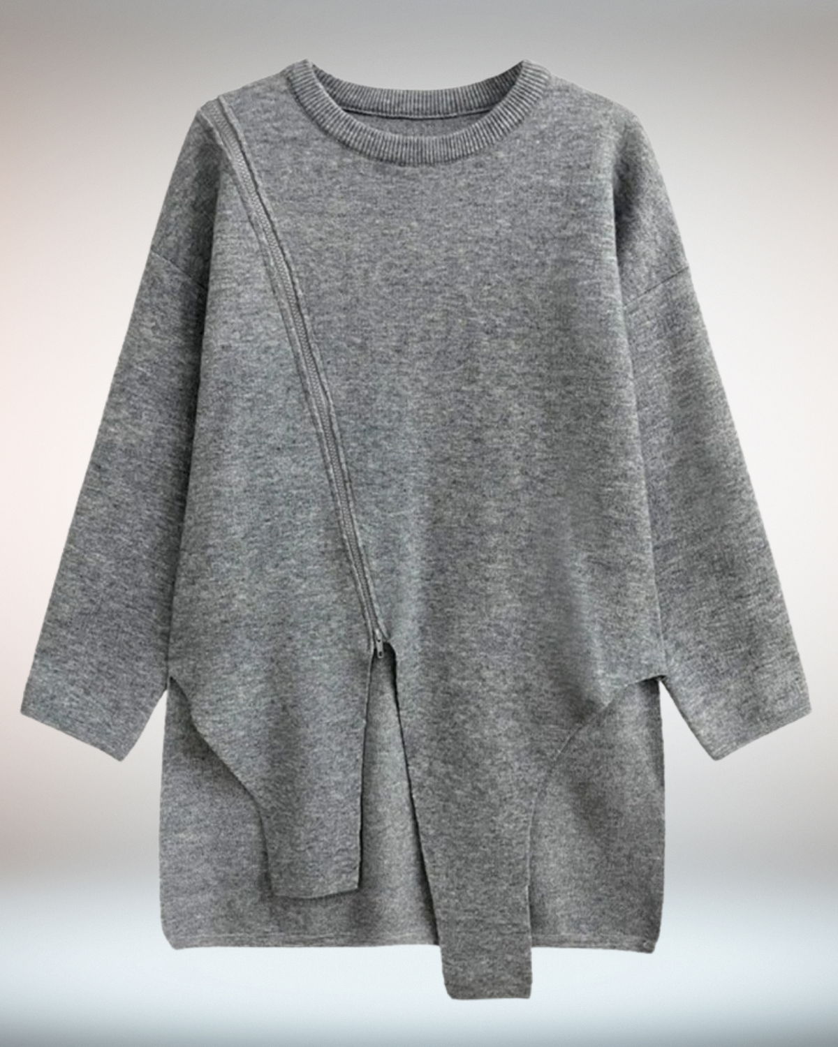 JO | Stylish asymmetric cut High-quality cotton sweater