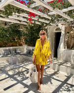 JO | Chic mini dress with high V-neckline