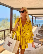 JO | Chic mini dress with high V-neckline