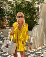 JO | Chic mini dress with high V-neckline