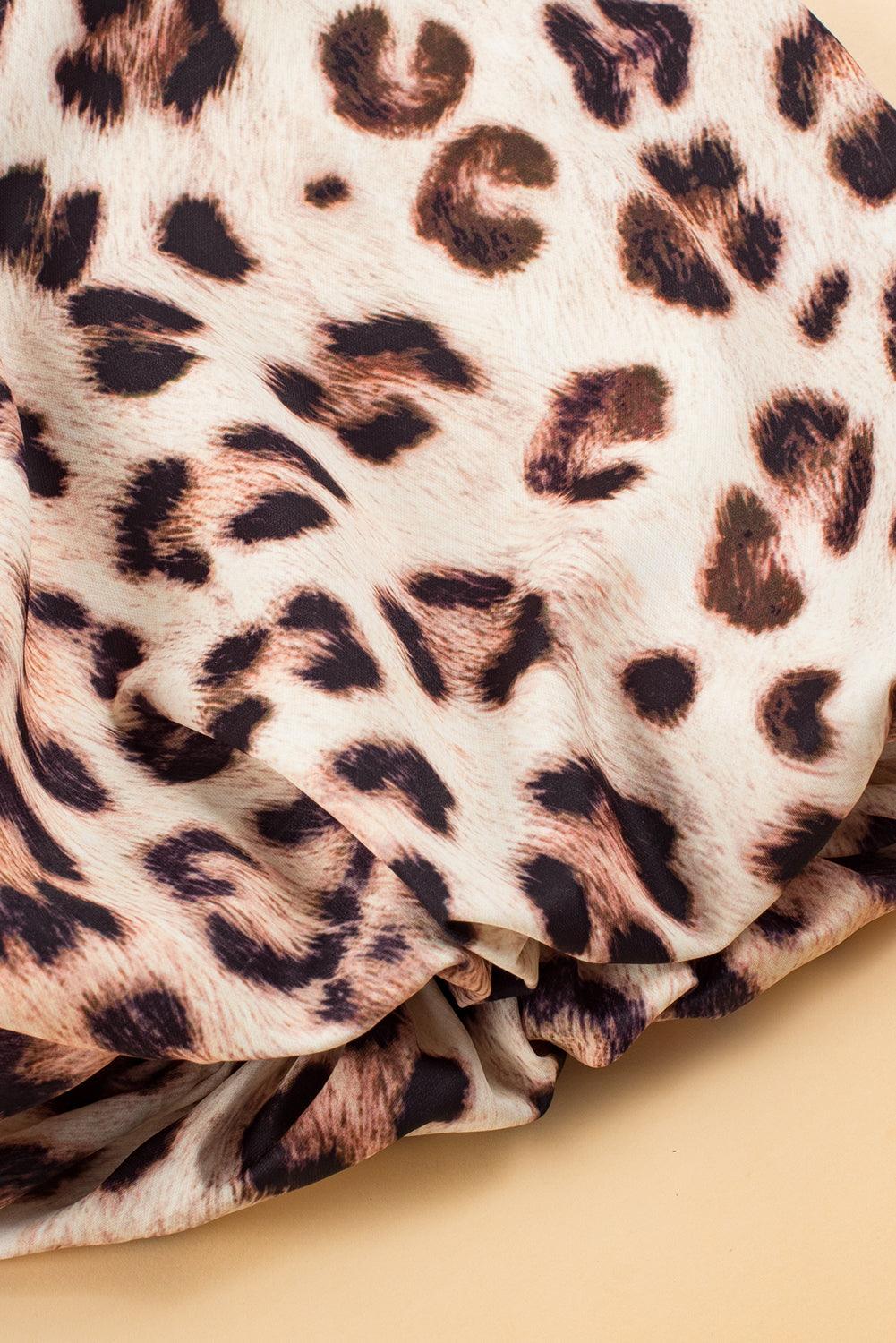 JO | Maxi dress with leopard print and puff sleeves for women