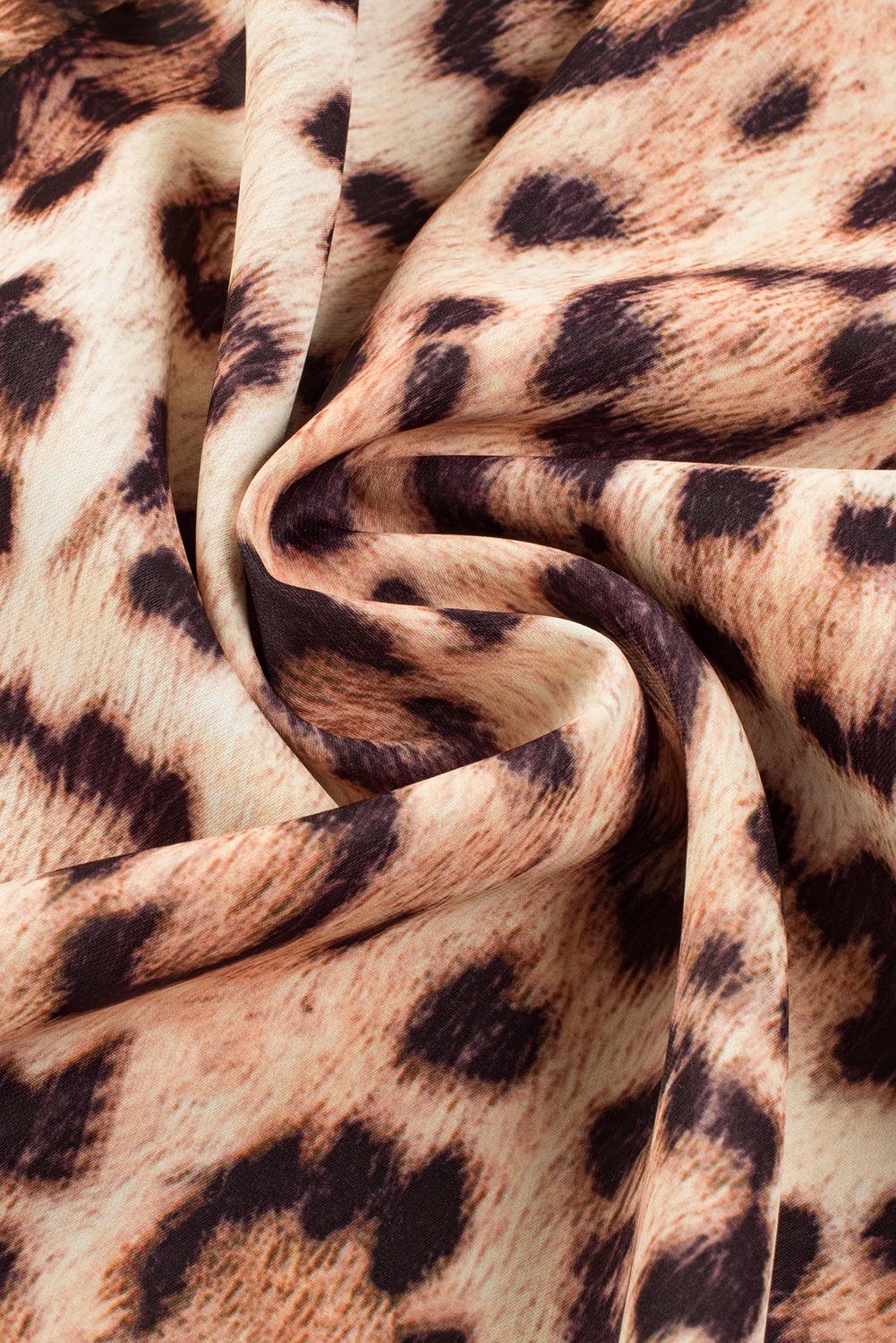 JO | Maxi dress with leopard print and puff sleeves for women
