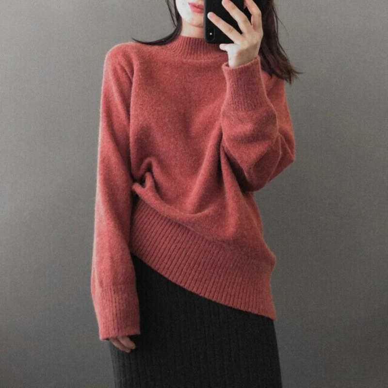 JO | Fashionable women's sweater with high neckline