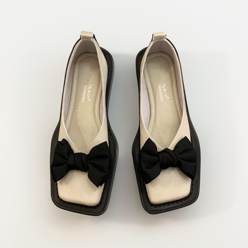 JO | Square toe flat mouth loafers women loafers