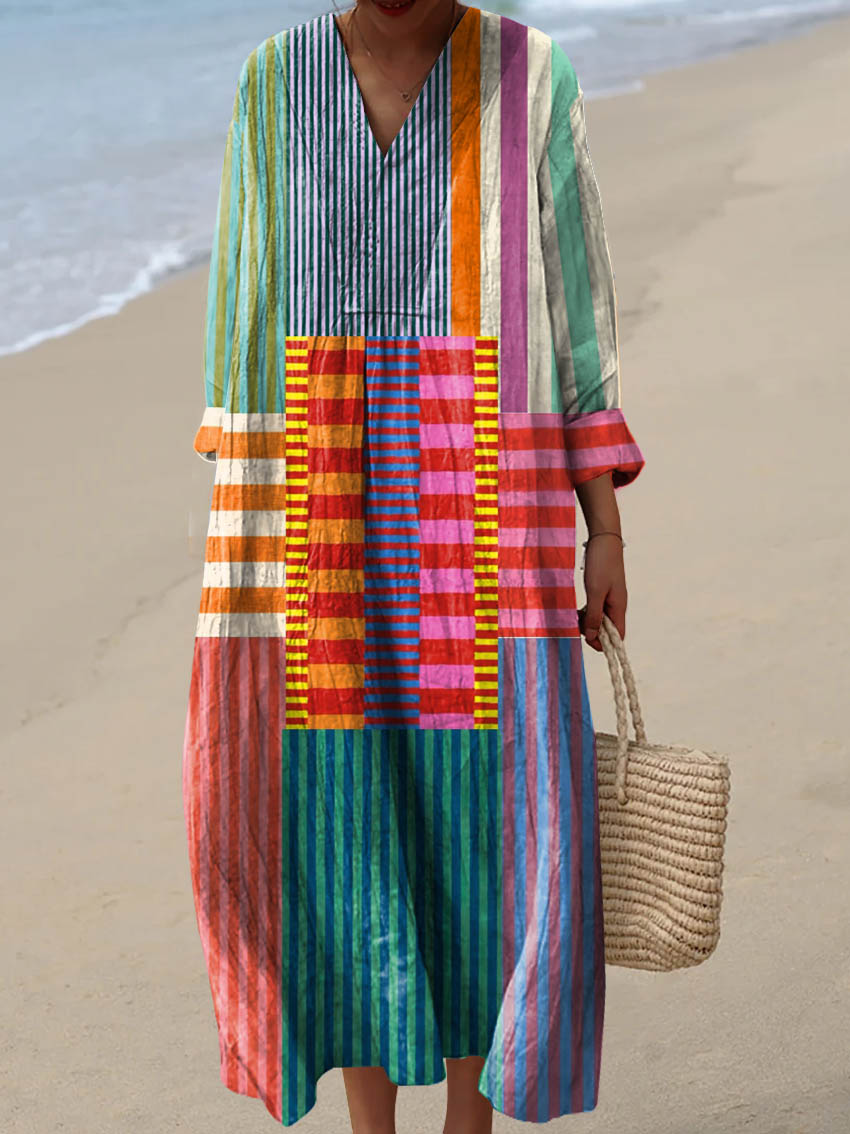 JO | Cotton dresses with abstract geometric print for women