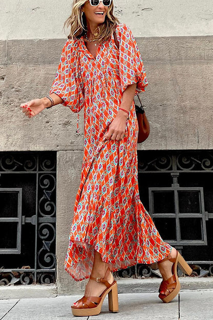JO | Midi dress with puff sleeves