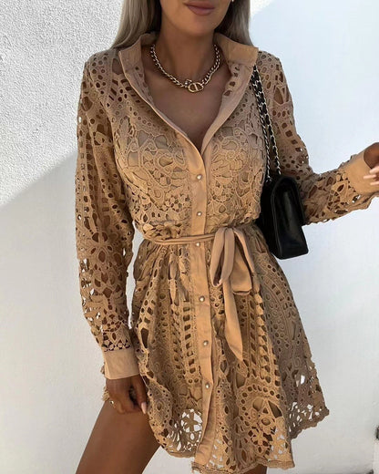 JO | Lace-up shirt dress
