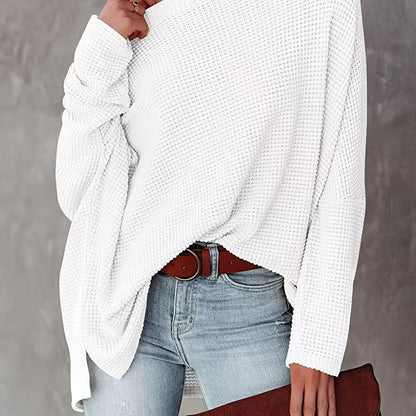 JO | Casual off-the-shoulder long-sleeved knitted sweater, oversized