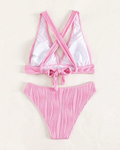 JO | Single-colored, sexy bikini with deep V-neckline