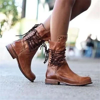 JO | Vintage leather lace-up boots