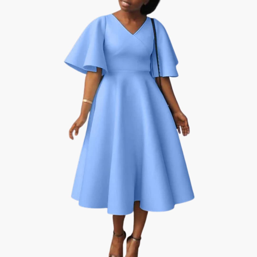 JO | Women's summer midi dress with pockets and short sleeves