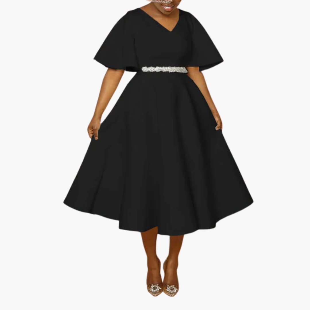 JO | Women's summer midi dress with pockets and short sleeves