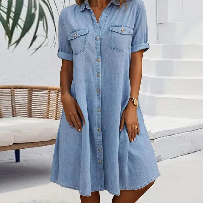 JO | Midi dresses with lapel collar and button placket