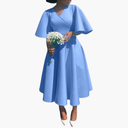 JO | Women's summer midi dress with pockets and short sleeves