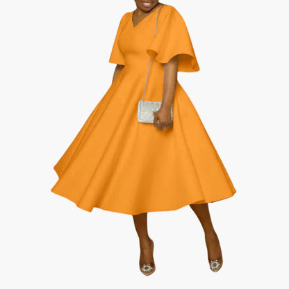 JO | Women's summer midi dress with pockets and short sleeves