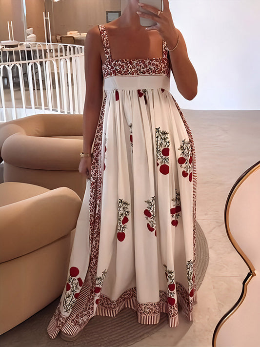 JO | Maxi dress with square neckline and floral print