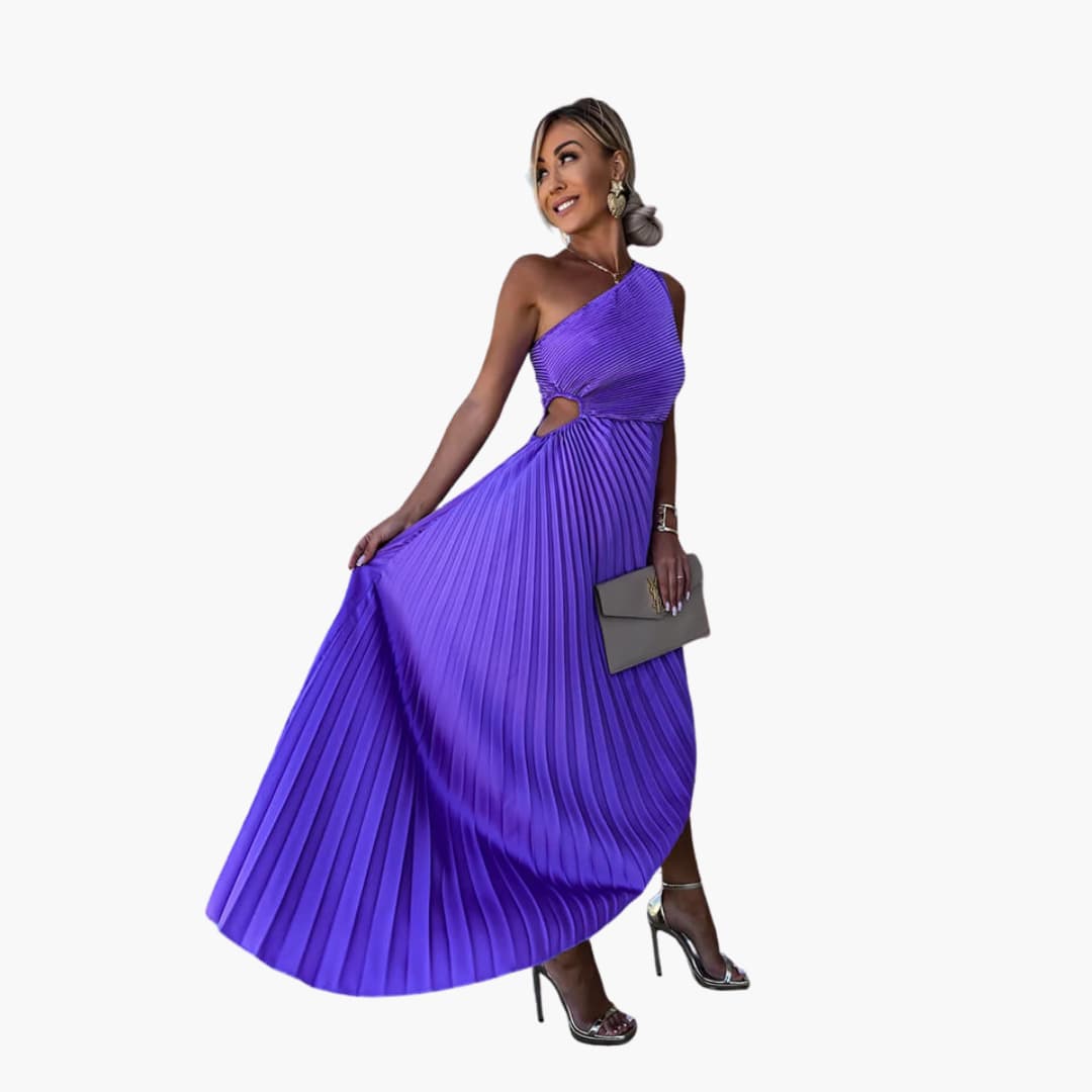 JO | Women's midi dress with one shoulder and asymmetric hem