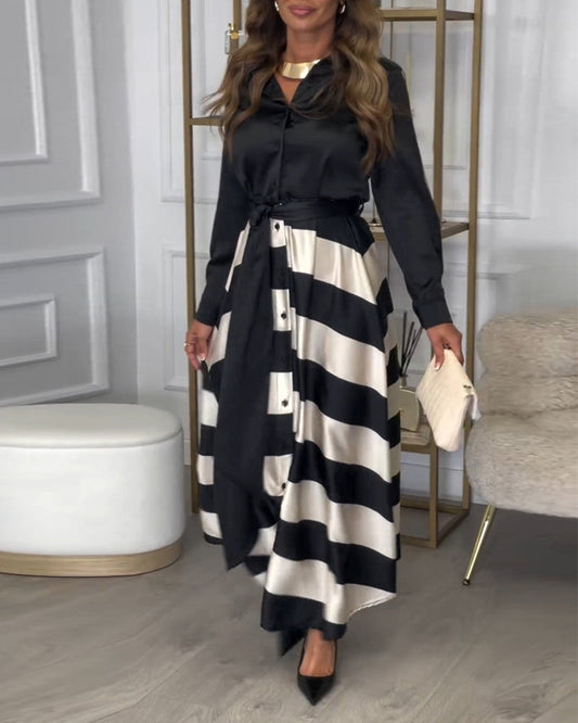 JO | Elegant striped maxi dress