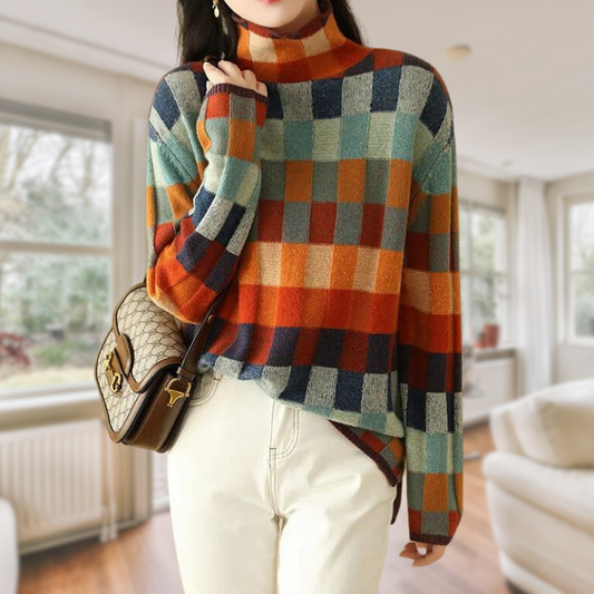 JO | Patterned turtle-neck sweater