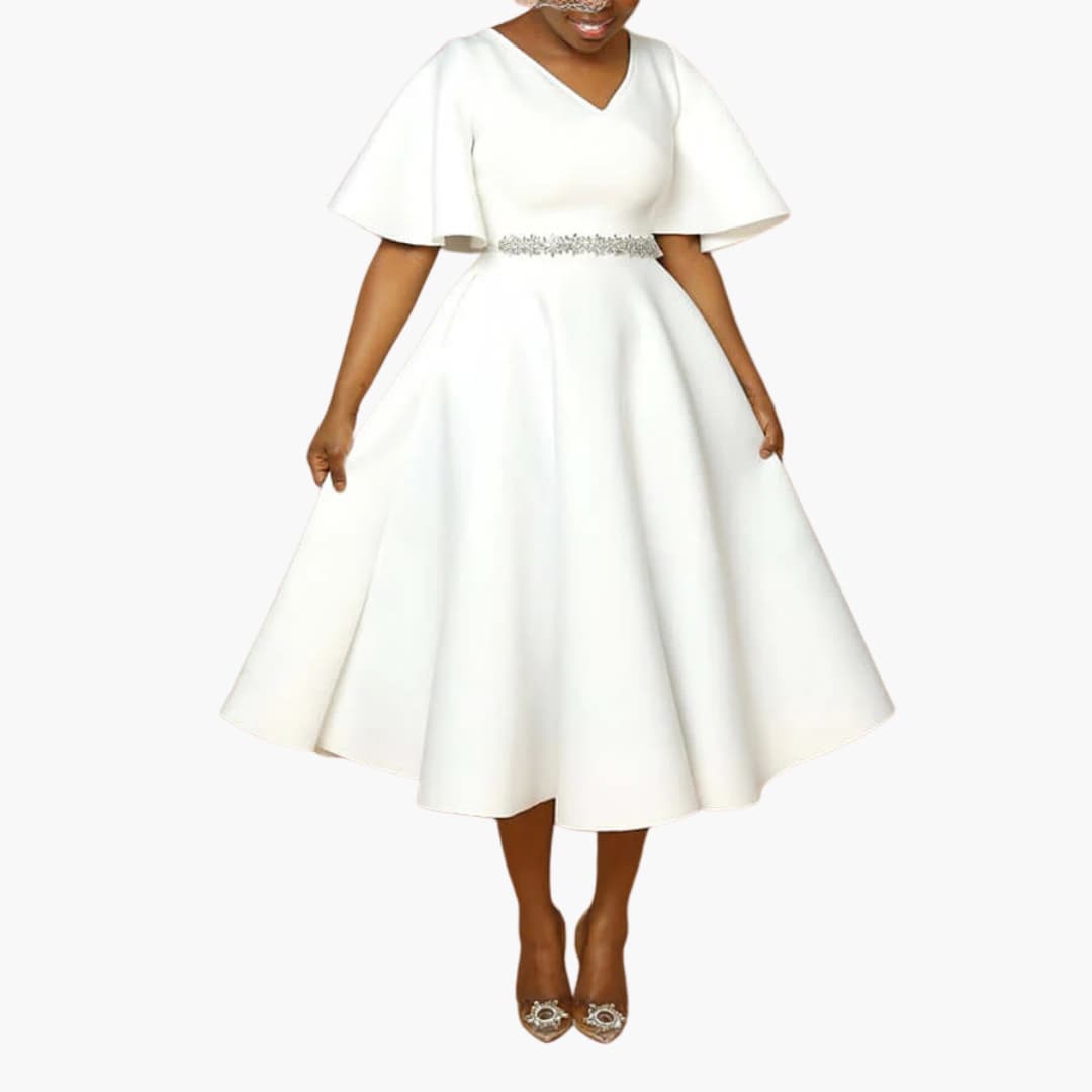 JO | Women's summer midi dress with pockets and short sleeves