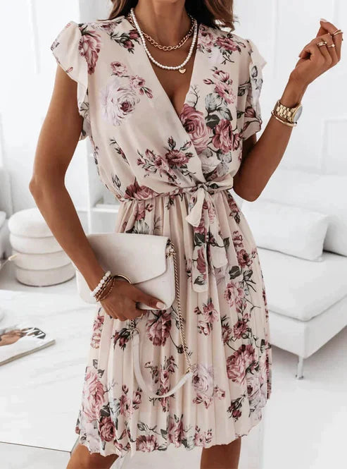 JO | Clarissa mini dress with ruffled sleeves and floral print