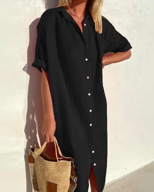 JO | airy linen shirt dress for women