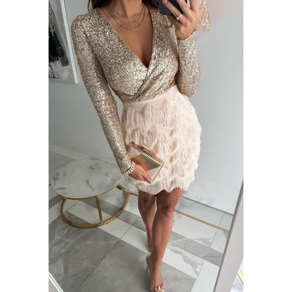 JO | elegant glitter mini dress for women
