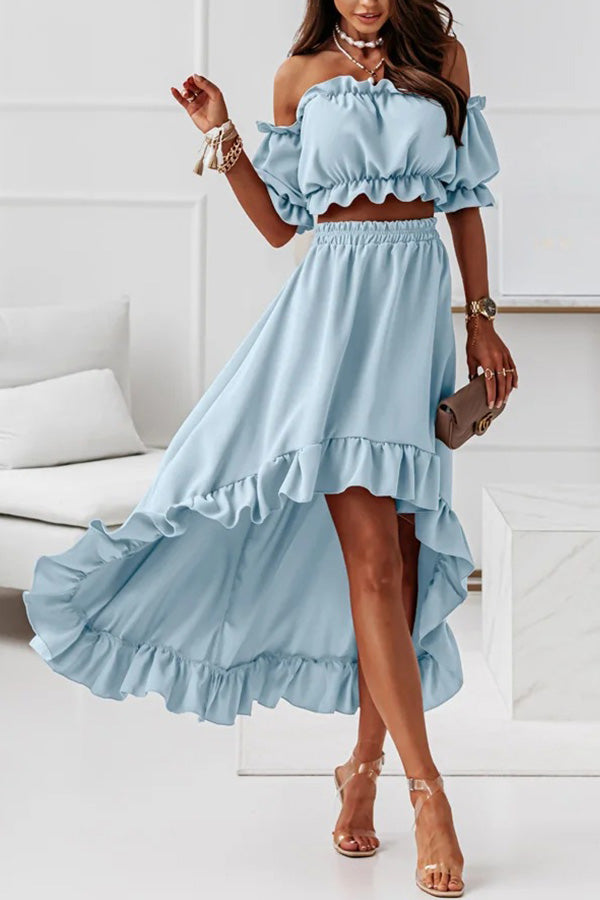 JO | Off-the-shoulder midi dress suit