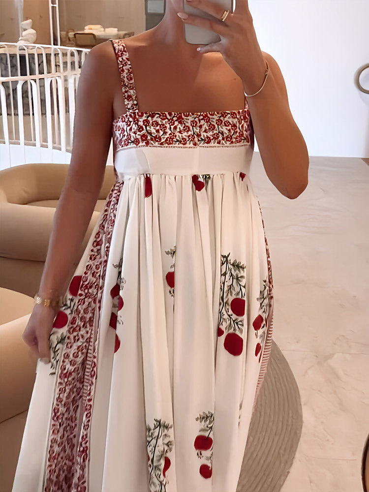 JO | Maxi dress with square neckline and floral print
