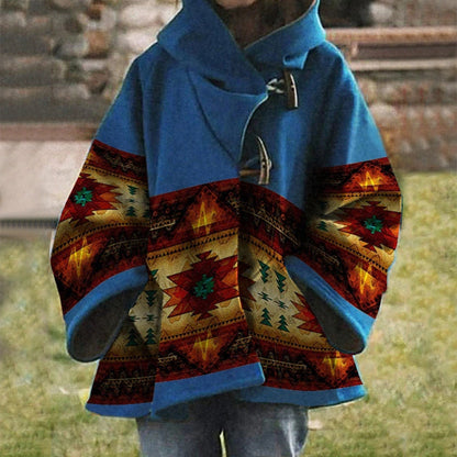 JO | Boho tribal patterned coat with hood